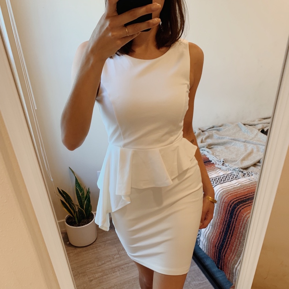 Lulu’s ivory peplum dress